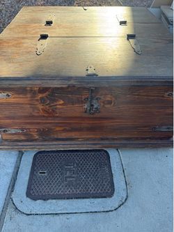 Antique treasure chest coffee table