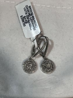 Bridge Diamond Dangle Earrings 1/4TW