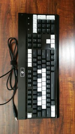 Mechanical keyboard (backlit, blue switches, custom key caps)