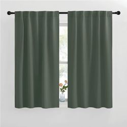 NICETOWN Blackout Curtains Window Panel Drapes - (Dark Mallard Color) W42 x L50, 2 Panels, Home Decoration Light Blocking Thermal Insulated Blackout R