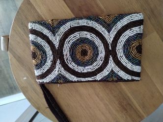 Hand made clutch brown color