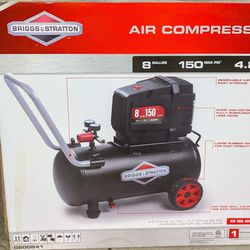 Air Compressor, 8 Gallon Steel Tank, 1HP 2.2 CFM@90 PSI Oil Free Air Compressor