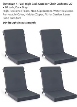 New set of 4 outdoor chairs cushions