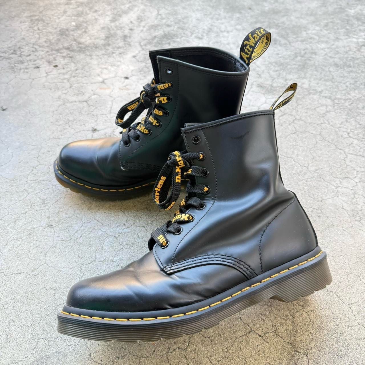 Dr. Martens 1460 Black Smooth Leather 8 Eye‎ Lace Up Boots Mens 8 Womens 9 EU 41 Dr. Martens 1460 smooth leather black lace-up boots for sale  main image 2