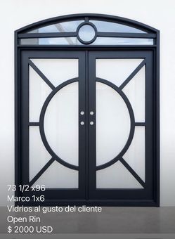 Iron medal French doors
