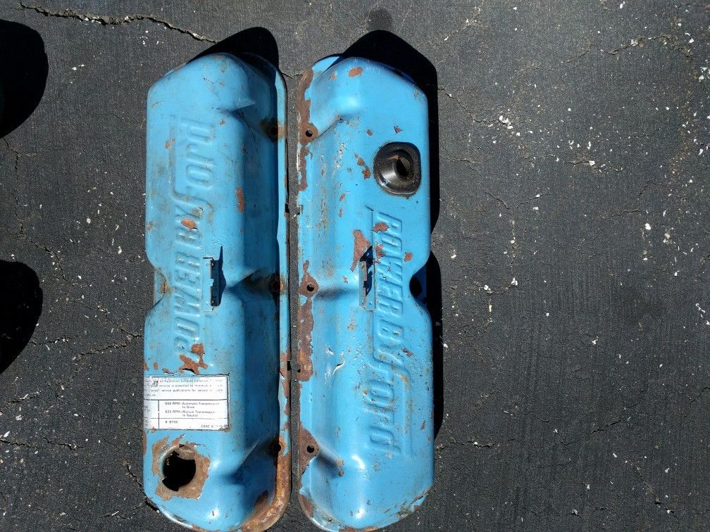 Original 1968 Ford small block steel Powered By Ford valve covers