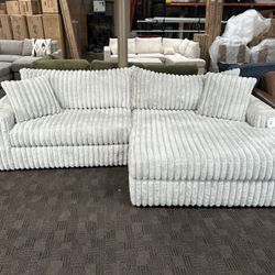 Grey White Oversized Deep Sectional 