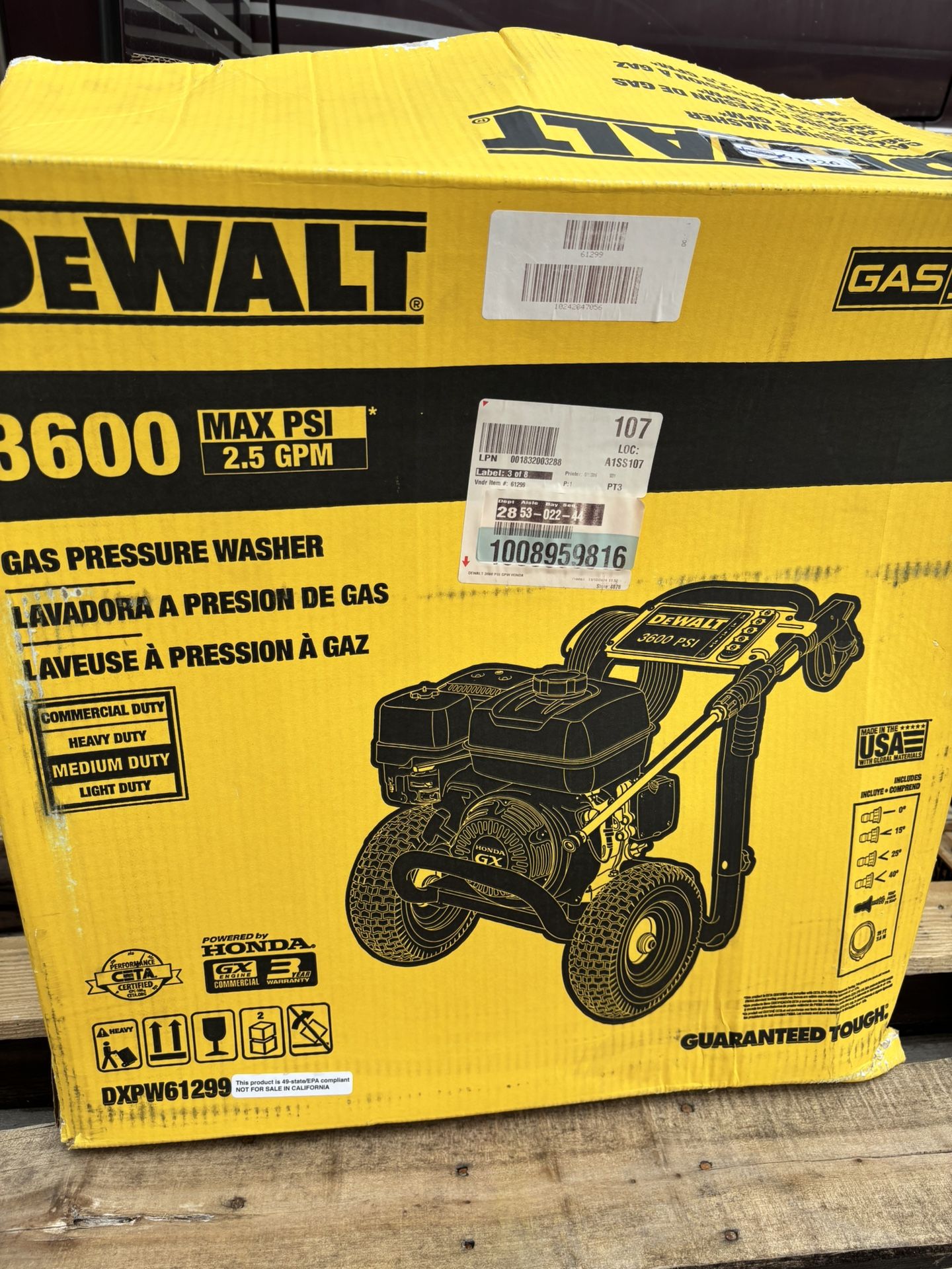 🔥 DEWALT DXPW61(contact info removed)psi DXPW61(contact info removed) psi DXPW61(contact info removed) PSI Gas Pressure Washer Brand new