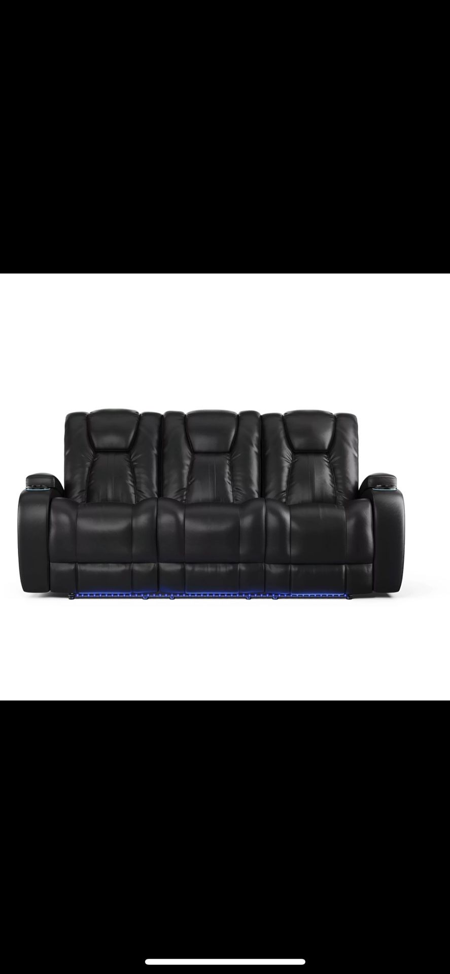 power reclining sofa / stationary loveseat