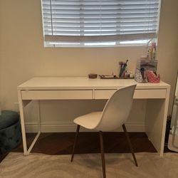 White IKEA Desk With 2 Large Drawers! 