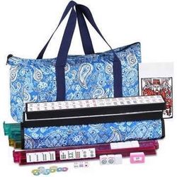 New American Mahjong Set 166 Tiles 4 All-in-One Rack / Pushers with Blue Bag Full Size