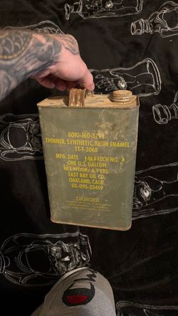 Old army oil can