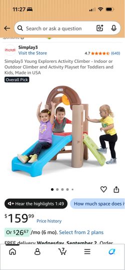 Simplay3 Young Explorers Activity Climber - Indoor or Outdoor Climber and Activity Playset for Toddlers and Kids, Made in USA