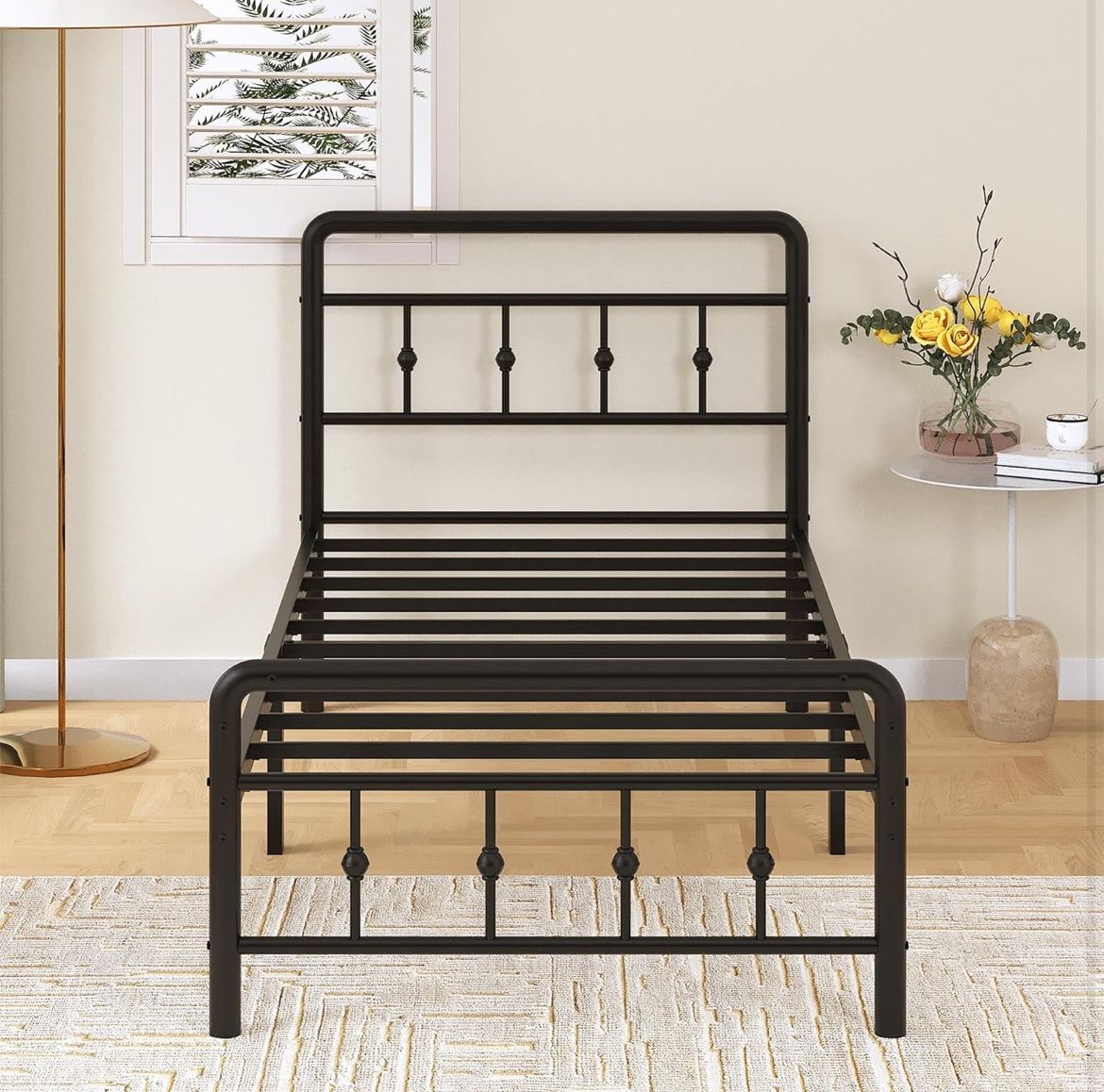 14” TWIN BED FRAME WITH HEADBOARD AND FOOTBOARD
