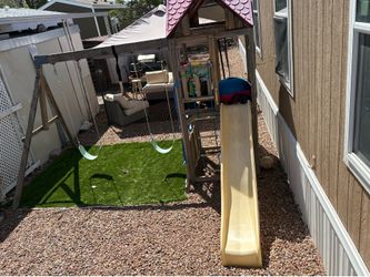 Wooden backyard playset