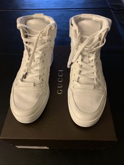 Gucci White high top sneakers barely used size 9 1/2