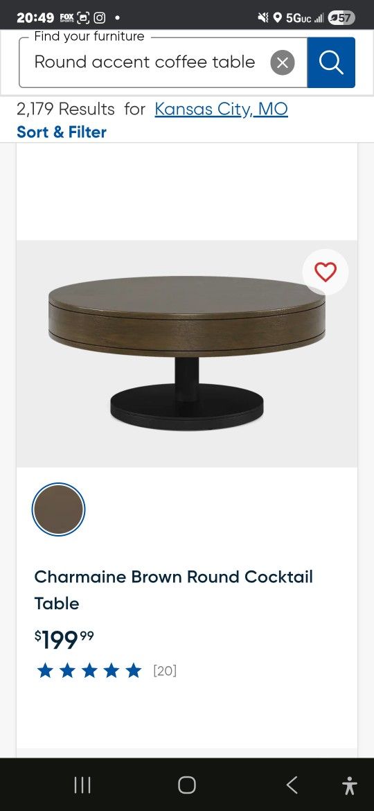 Military/ 1 person owner/Dark Brown, heavy coffee table, round shape