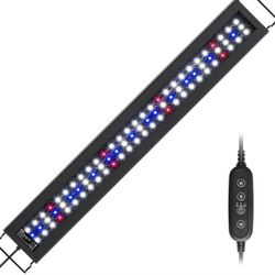 NICREW C10 Plants Freshwater LED Aquarium Light, Full Spectrum Fish Tank Light with LCD Timer, Color Temperature Adjustable, 48-60 in, 32 Watts 
