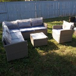 Club Chair Patio Couch Patio Furniture Set Outdoor Patio Furniture Patio Chairs Outdoor Furniture Outdoor Patio Furniture Set Patio Set Gray Frame 🔵 