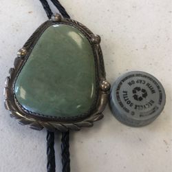 Turquoise Sterling Silver Bo Lo Tie Marked R 