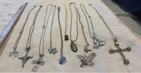 Sterling Silver Necklaces Lot of 11