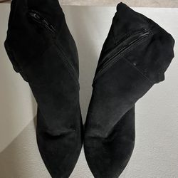 Black 3/4 Length 3-4 Inch Heel Boot