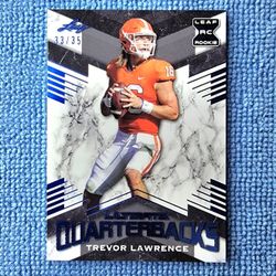 Trevor Lawrence Rookie 2021 LEAF Ultimate Quarterbacks Blue XRC #UQ-01 /35 Jags