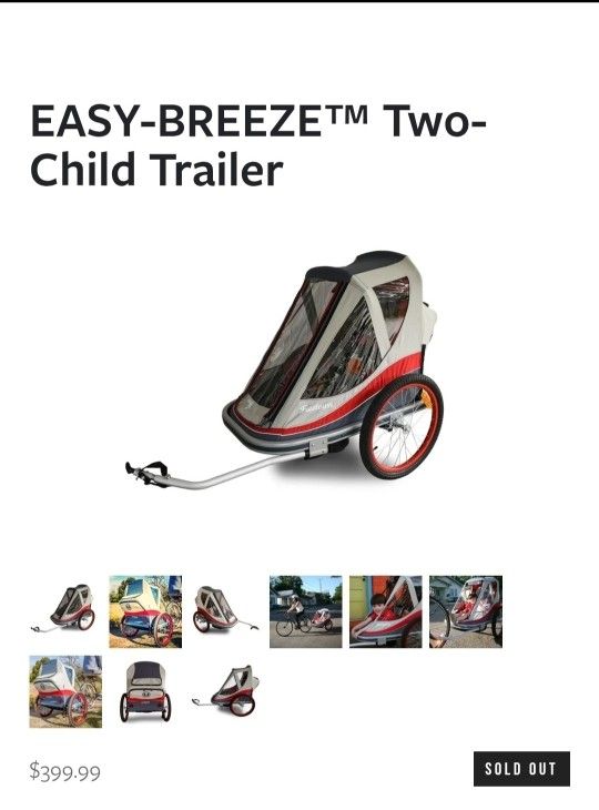 EASY-BREEZE Two- Child BikeTrailer $150