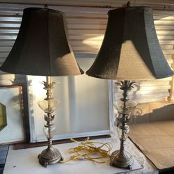 Tall Vintage Mercury Glass Lamps(75$)