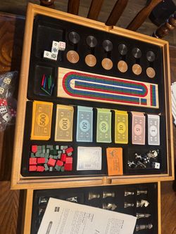 Hasbro Classic Games Wood Cabinet Set