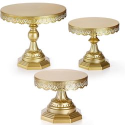  Set of 3 Metal Gold Cake Stand