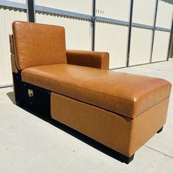 New Camel Faux Leather Storage Chaise 