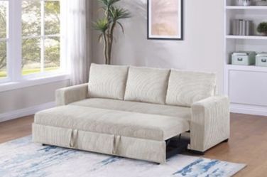 New! Ivory Sofa Bed, Sofabed, Pull-out Sofa, Sleeper Sofa, Couch, Sofa Bed Couch, Beige sofa, Corduroy Sofa, Sofa, Convertible Sofa Bed, Sofa With Bed