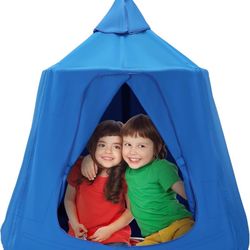 Tree Tent, 330 LBS Capacity Hanging Tent Swing for Indoor and Outdoor Hammock Sensory Swing Chair w/LED Lights String, Inflatable Base, Ceiling Swing 