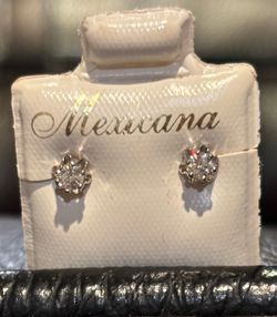 Real diamond white gold stud earrings