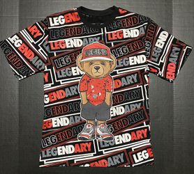 OG Hustle Legend Legendary Bear Shirt Size Youth Large (14-16) EUC 