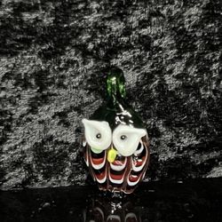 Hand blown Glass Necklace Pendant Owl -Style Art Piece