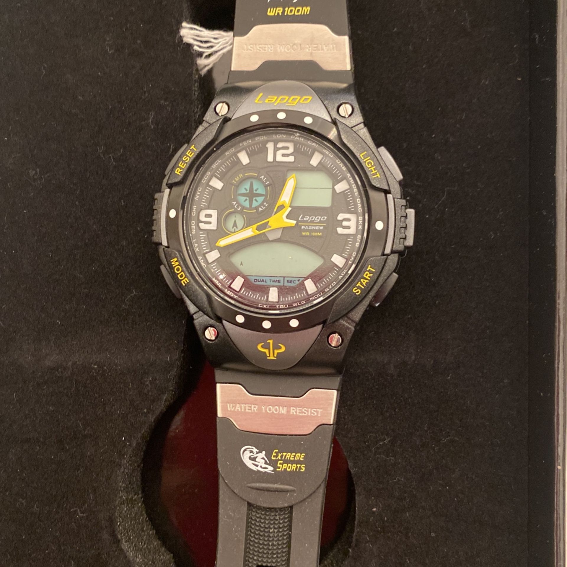 Lapgo By Pasnew Mens Digital Watch - New- Black