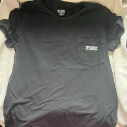 PINK Black T-Shirt - Size Medium