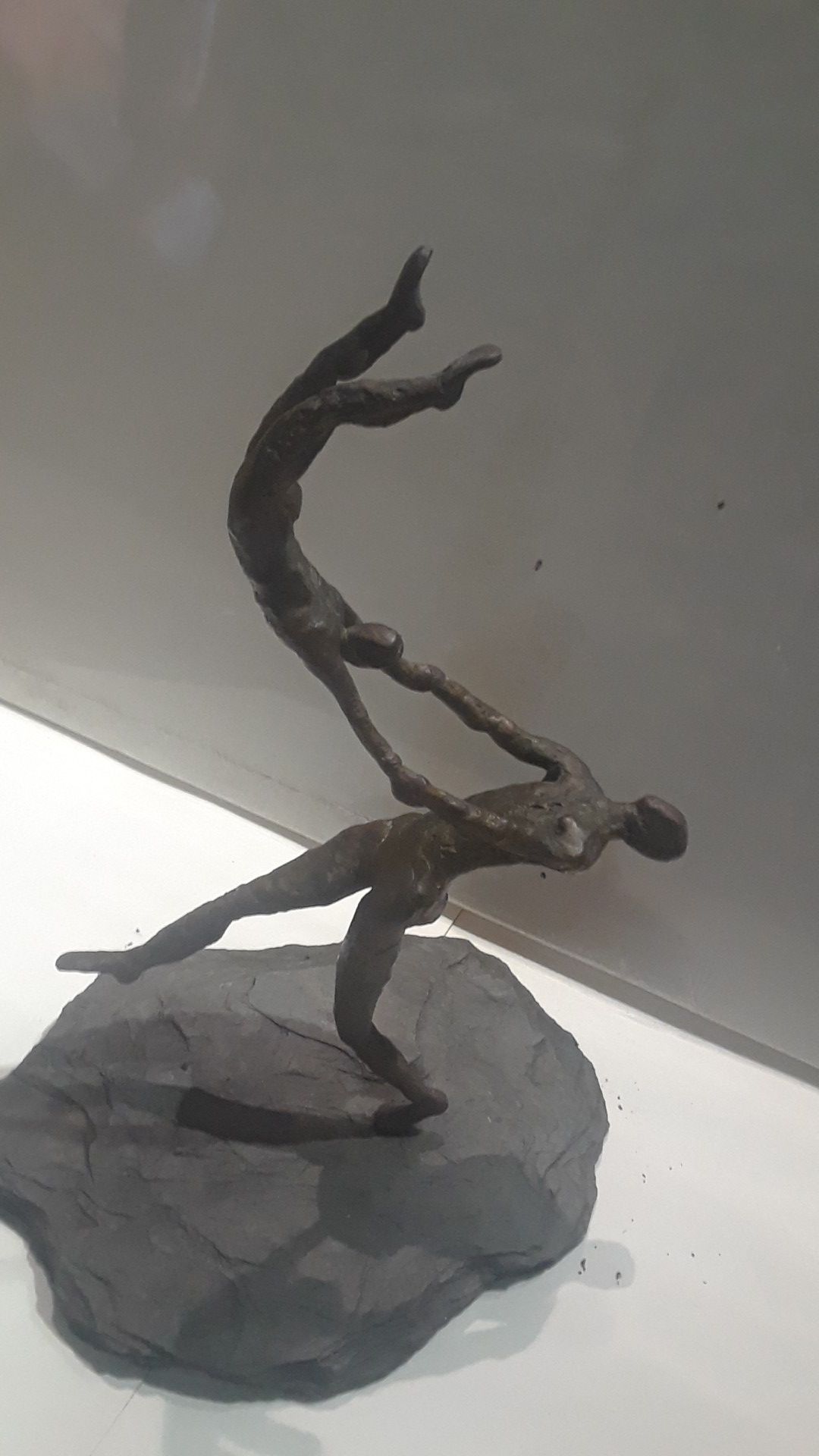 Father and child bronze sculpture