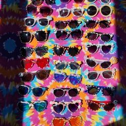 Lot Of 31 Sunglasses Bedazzeled Rhinestone Festival 