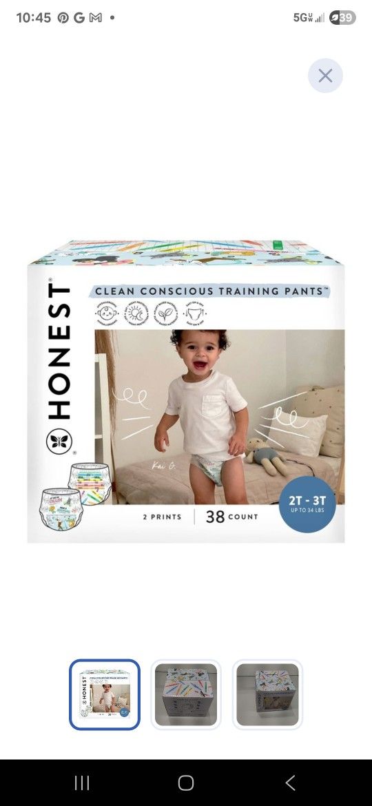 The Honest Company Clean Conscious Disposable Training Pants- Size 2T/3T - 38ct