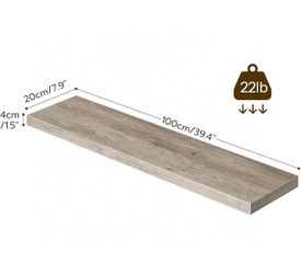 HOOBRO Floating Shelves for Wall, Wall Mounted Shelf Set of 2, 39.4" Hanging Shelf with Invisible Brackets, for Wall in Bathroom, Bedroom, Toilet, Kit