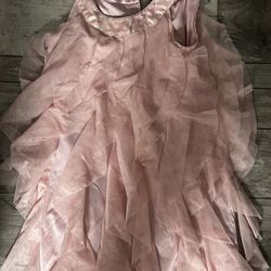 Girls size 8 fancy pink fluffy sequin dress 