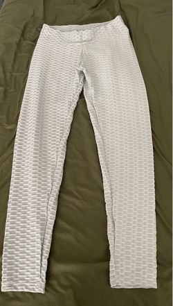 Light Gray Honeycomb Scrunch Butt Leggings