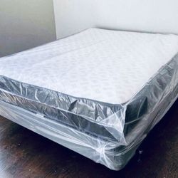 Mattress+Box Full Size Double Side Soft 9”thick Brand New Delivery 🚚 Available 