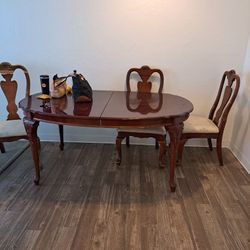 Cherry Oat Table W/extender For Middle