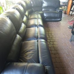SECTIONAL GENUINE LEATHER RECLINER ⚡ BLACK COLOR.. DELIVERY SERVICE AVAILABLE 🚚⚡🚚💥