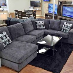 Brand New Ashley Smoke Oversized Sectional 