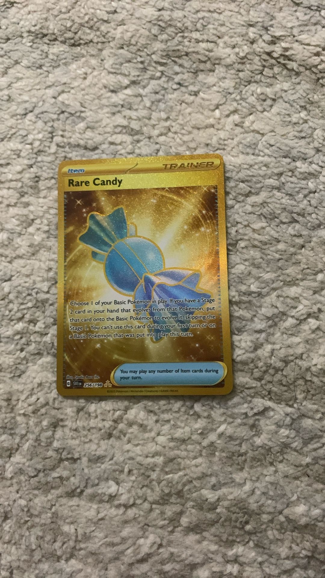 Golden Rare Candy Pokémon Card